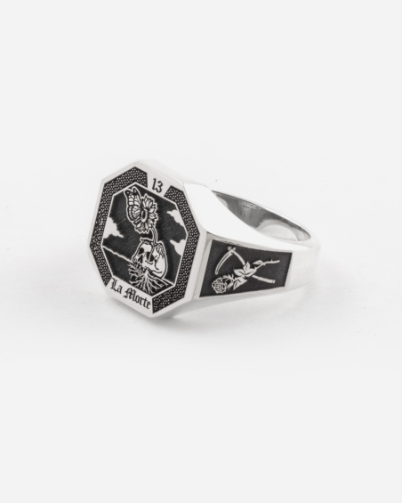 DEATH TAROT CARD SIGNET RING