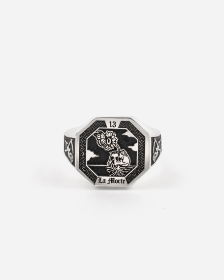 DEATH TAROT CARD SIGNET RING