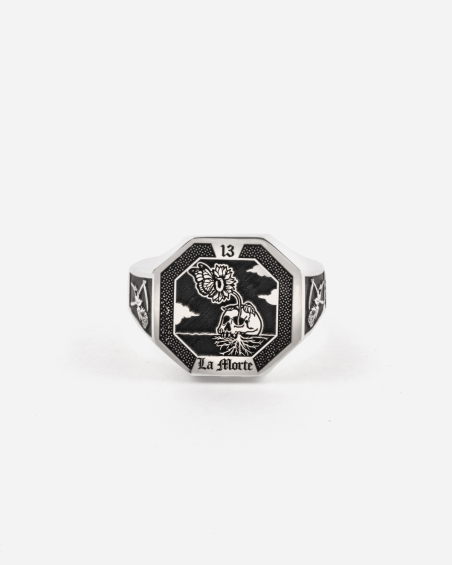 DEATH TAROT CARD SIGNET RING