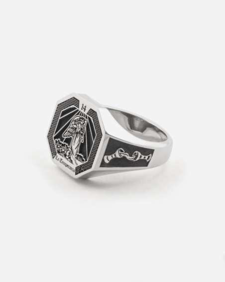 TEMPERANCE TAROT CARD SIGNET RING