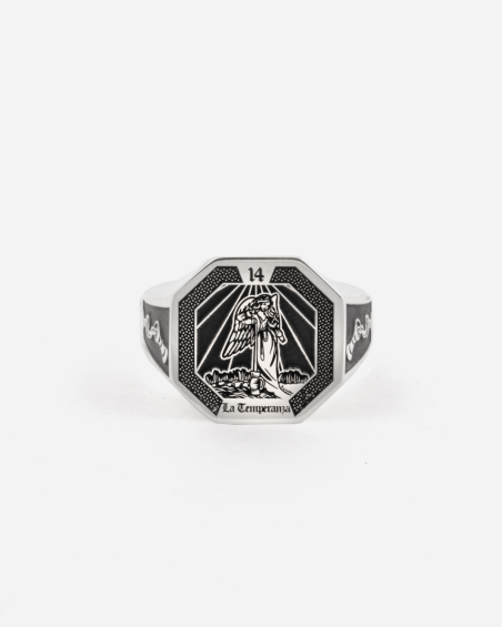 TEMPERANCE TAROT CARD SIGNET RING