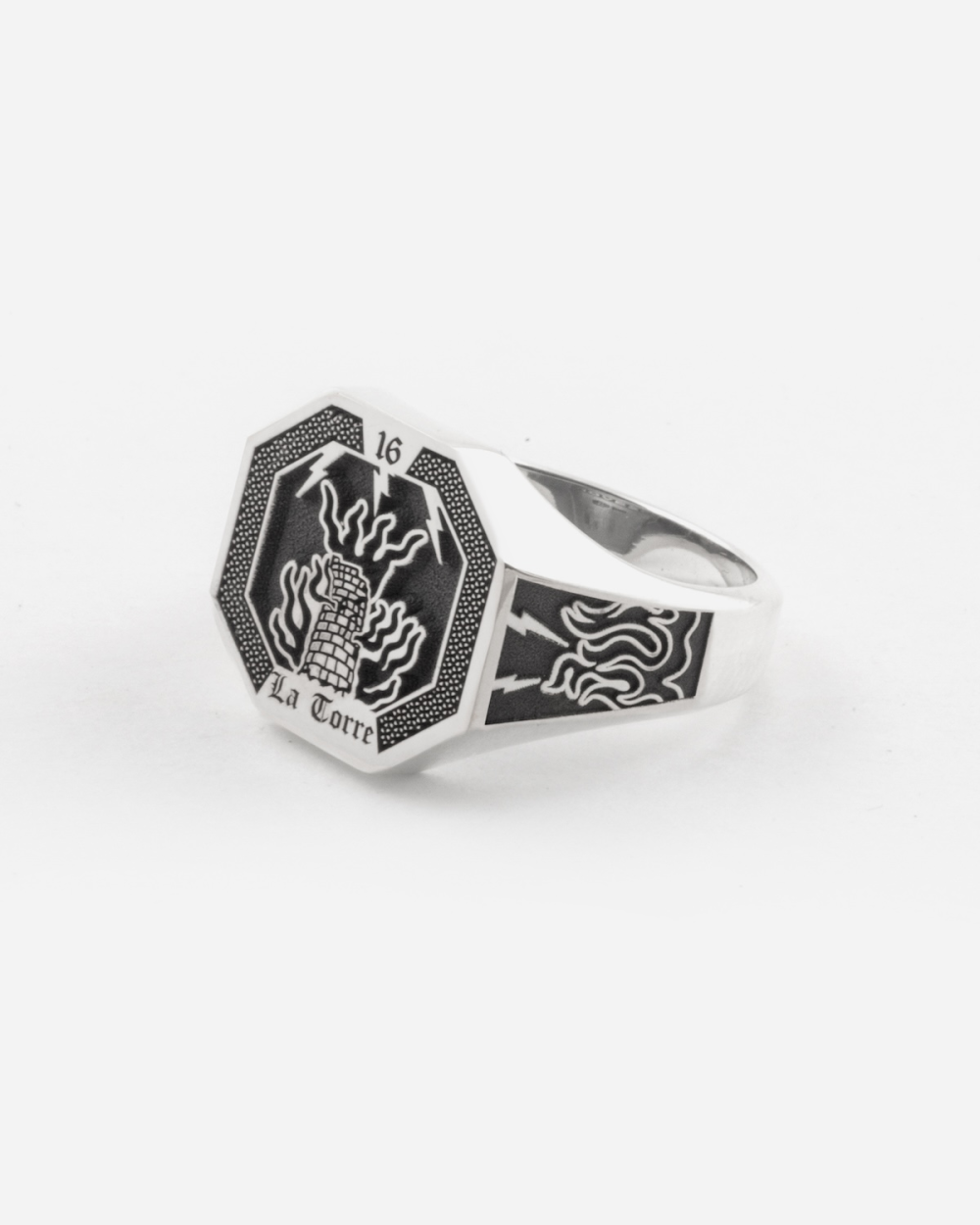 THE TOWER TAROT CARD SIGNET RING