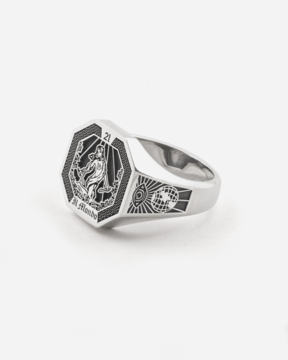 THE WORLD TAROT CARD SIGNET RING