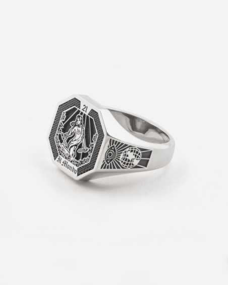 THE WORLD TAROT CARD SIGNET RING