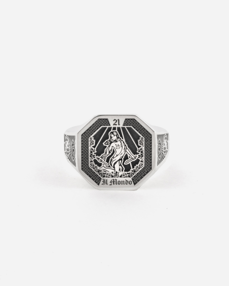 THE WORLD TAROT CARD SIGNET RING