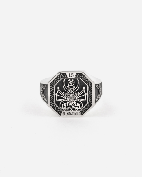 THE DEVIL TAROT CARD SIGNET RING
