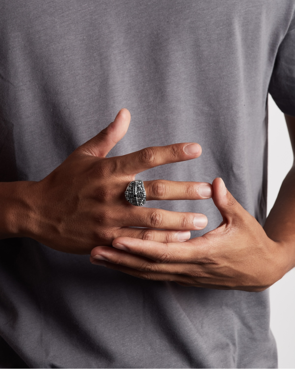 BAGUE CHEVALIÈRE HERENCIA EN ARGENT...