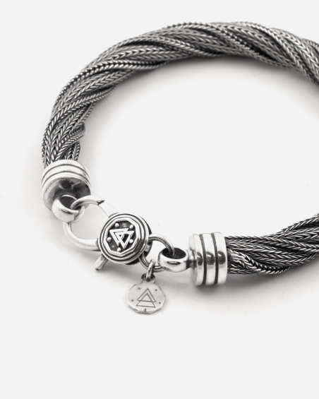 BRACCIALE TRECCIA RITORTA GRANDE IN ARGENTO