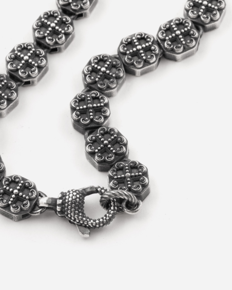 PULSERA MÓDULOS GÓTICOS OCTAGONALES REUNIÓN DE PLATA