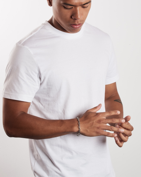 BRACELET CHAÎNES À MAILLONS À ÉTAIS EN ARGENT