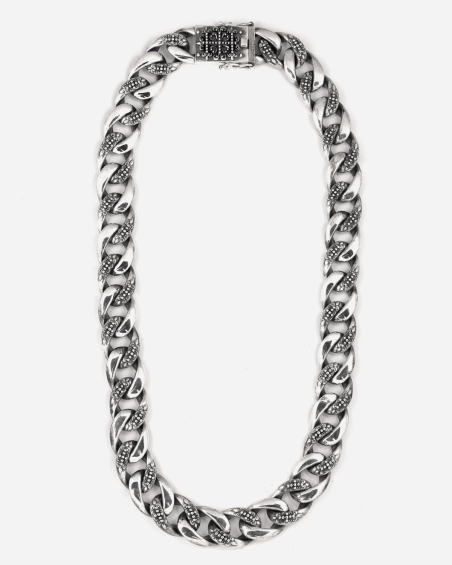 COLLAR GRUMETTE CON TEXTURE GÓTICA ALTERNA SUERTE DE PLATA