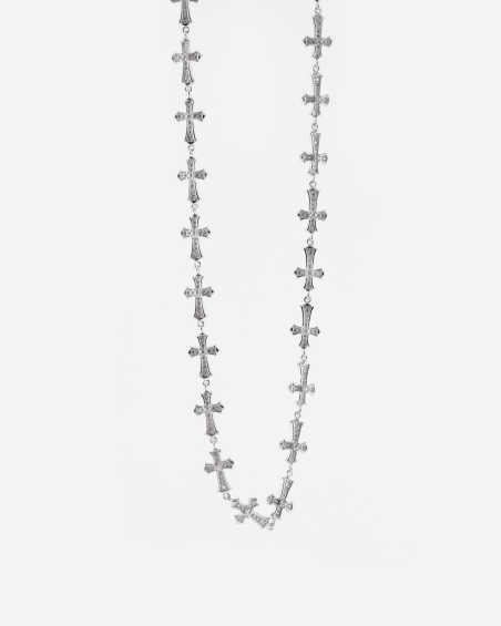 COLLANA CROCI GOTICHE IN ARGENTO CON BRILLANTI