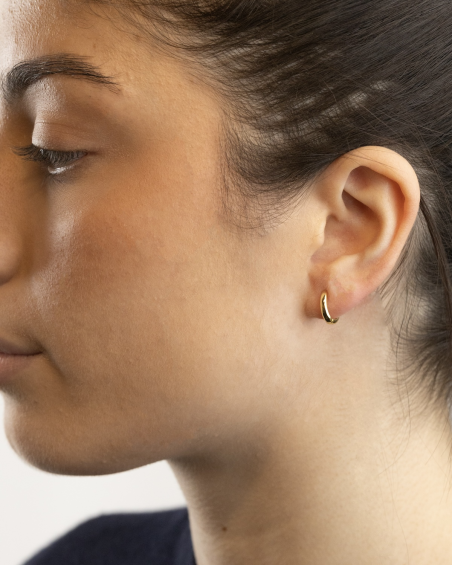 BOUCLE D'OREILLE CERCLE DIAM 8 MM AVEC LOQUET PLAQUÉE OR JAUNE