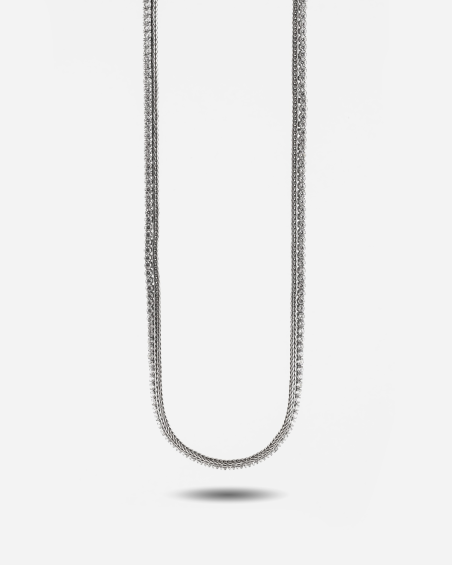 WHITE FOXTAIL TENNIS NECKLACE