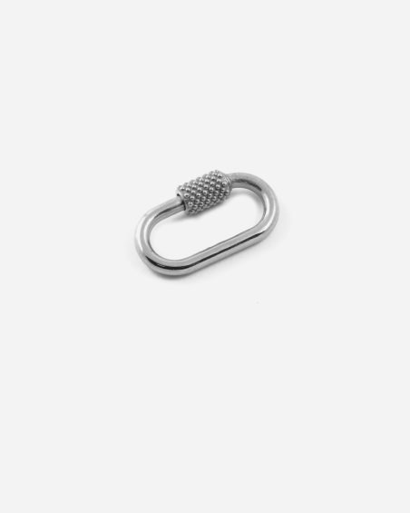 SILVER PLATED BRONZE MINI OVAL CLASP