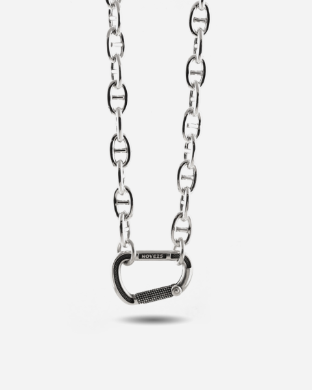 SILVER CHAIN CROSSBAR WITH...