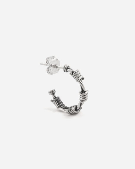 MINI BARBED WIRE HOOP EARRING