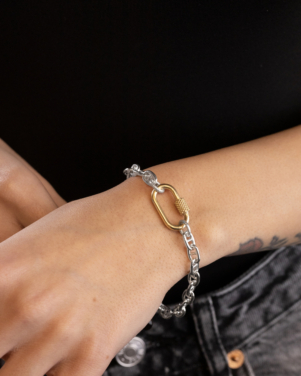 GOLD PLATED BRONZE MINI OVAL CLASP