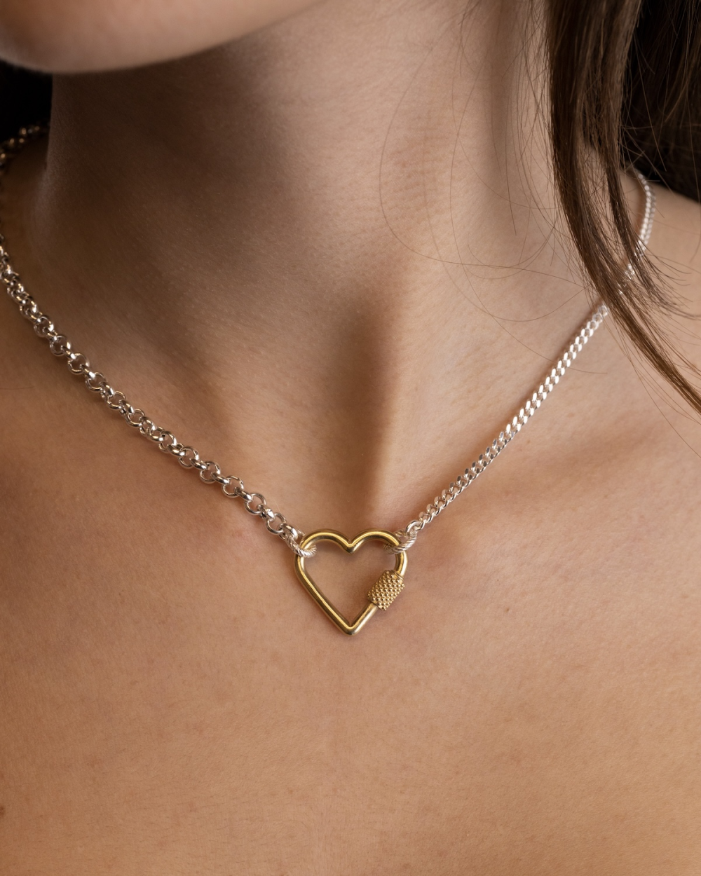 GOLD PLATED BRONZE MINI HEART CLASP