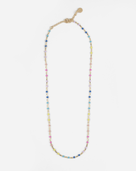 COLLAR GRANDE DE ESMALTE MULTICOLOR PLATEADO EN ORO