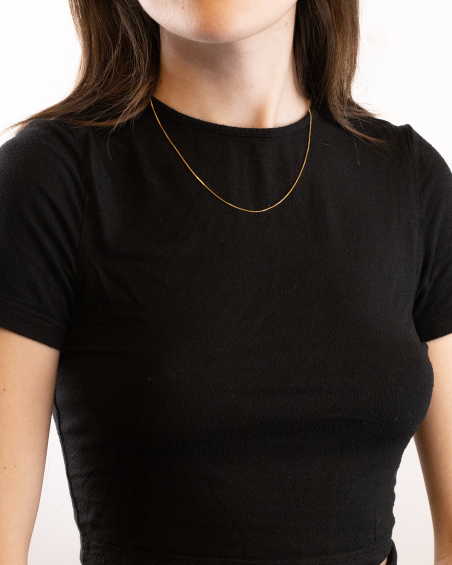 MINI GOLD PLATED BOX CHAIN NECKLACE