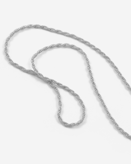 COLLAR MINI CADENA CUERDA DE PLATA