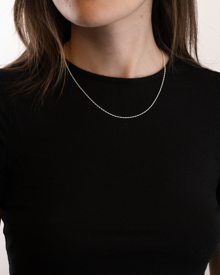 COLLAR MINI CADENA CUERDA DE PLATA