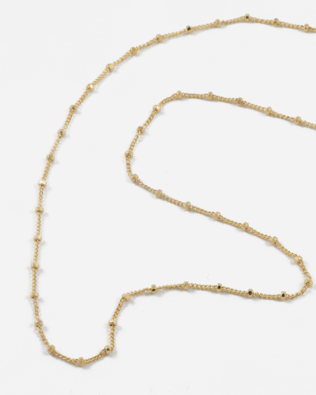 GOLD PLATED CURB CHAIN NECKLACE WITH CUBES