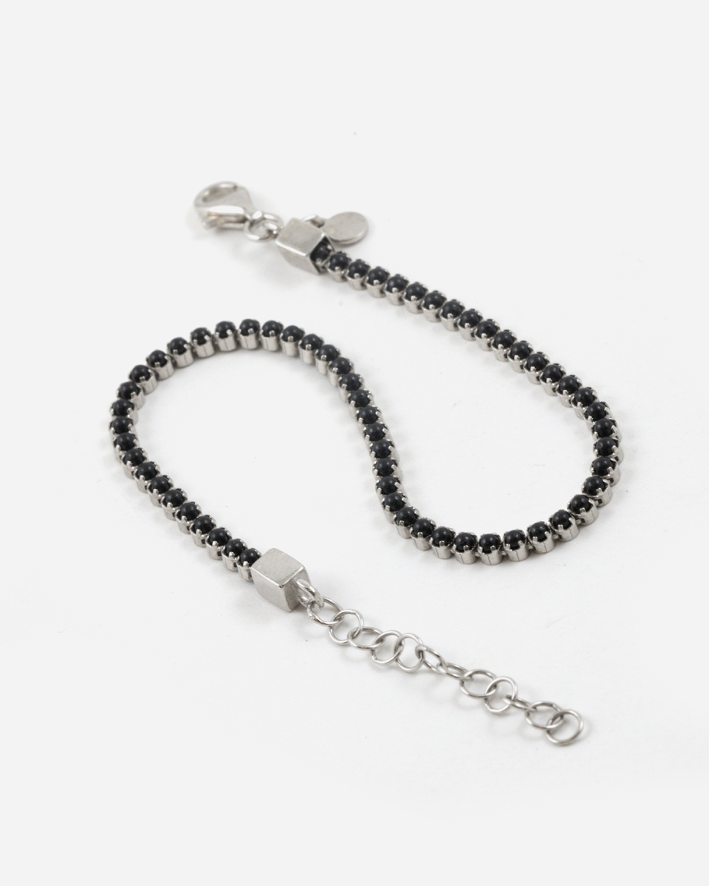 SILVER TENNIS BRACELET WITH BLACK...