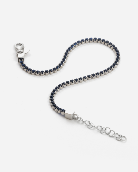 TENNISARMBAND AUS SILBER MIT BLAUEN CABOCHON-STEINEN