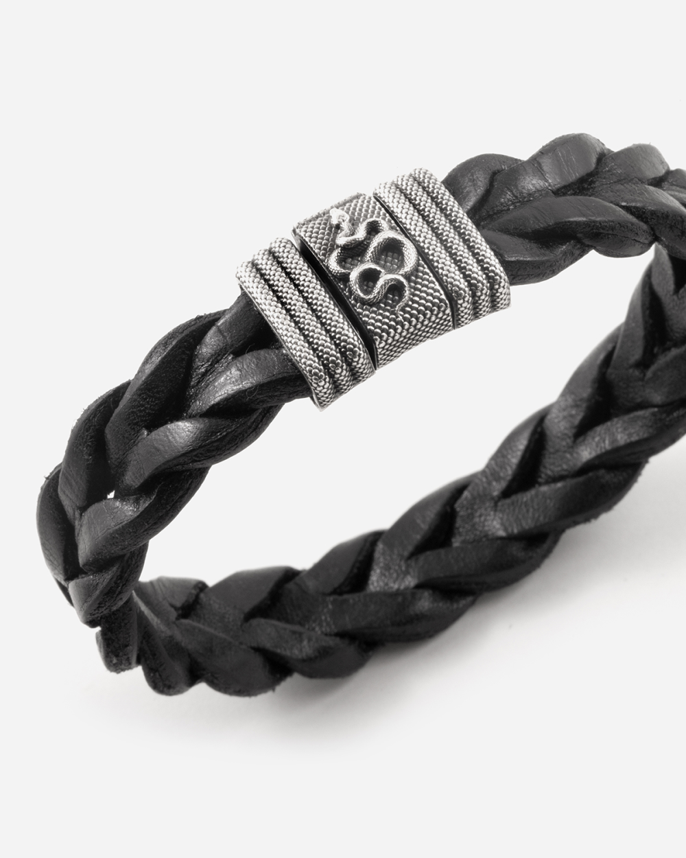 BRACCIALE TRECCIA IN PELLE CON...
