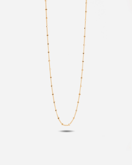 COLLIER MAILLE GOURMETTE AVEC CUBES PLAQUÉ OR