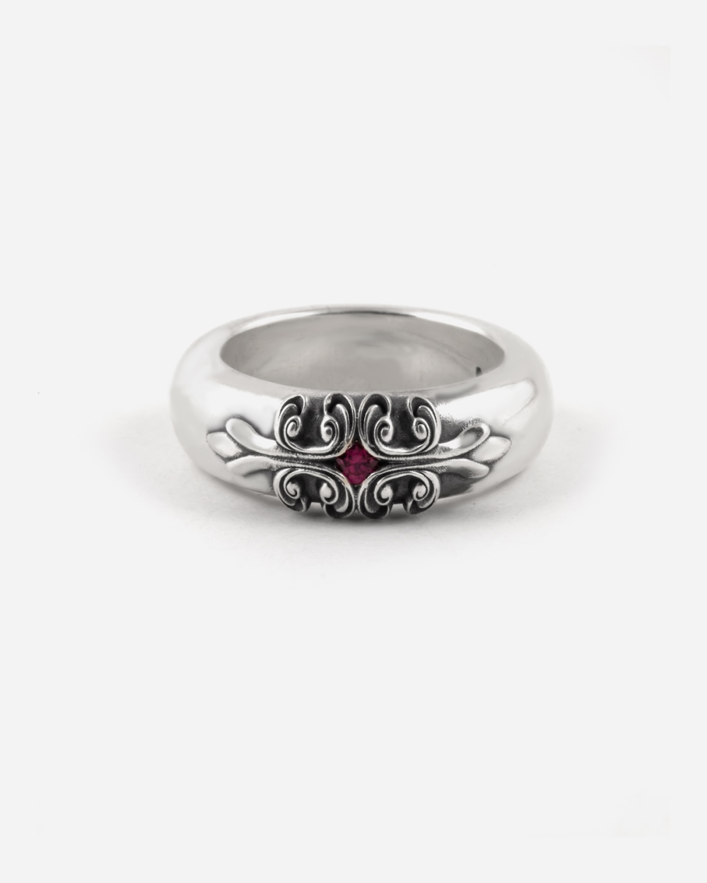 FAMILIA BOLD RING WITH RED STONE