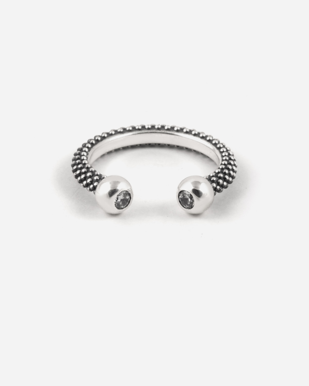 DOTTED PIERCING FINE RING WITH STONES