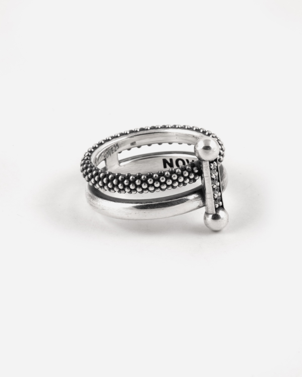 DOTTED AND PLAIN PIERCING RING WITH...