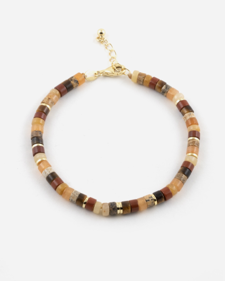 GOLD PLATED BROWN ELEMENTS BRACELET
