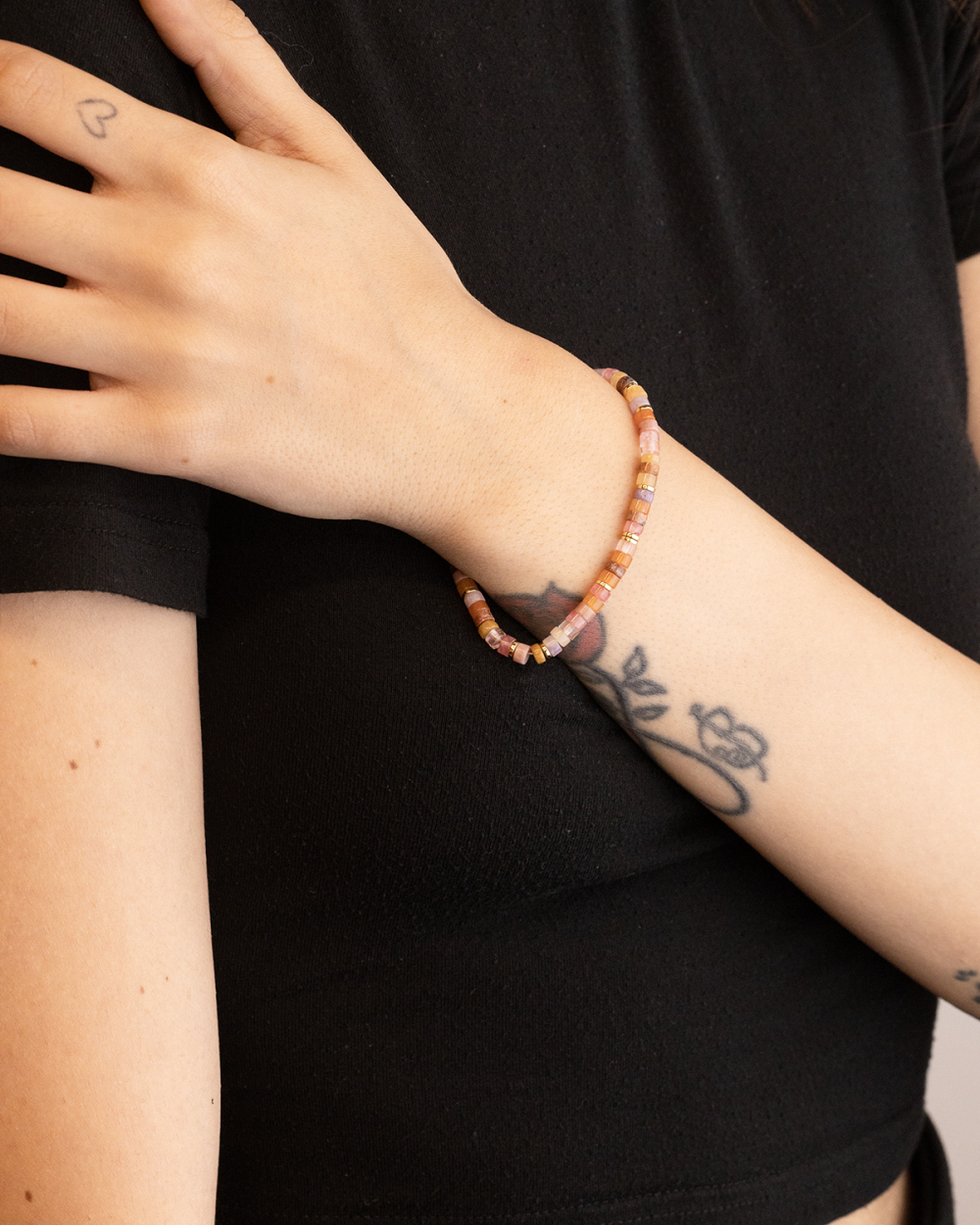 GOLD PLATED PINK ELEMENTS BRACELET