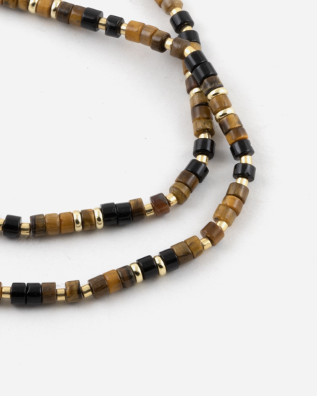 GOLD PLATED MINI BROWN ELEMENTS BRACELET