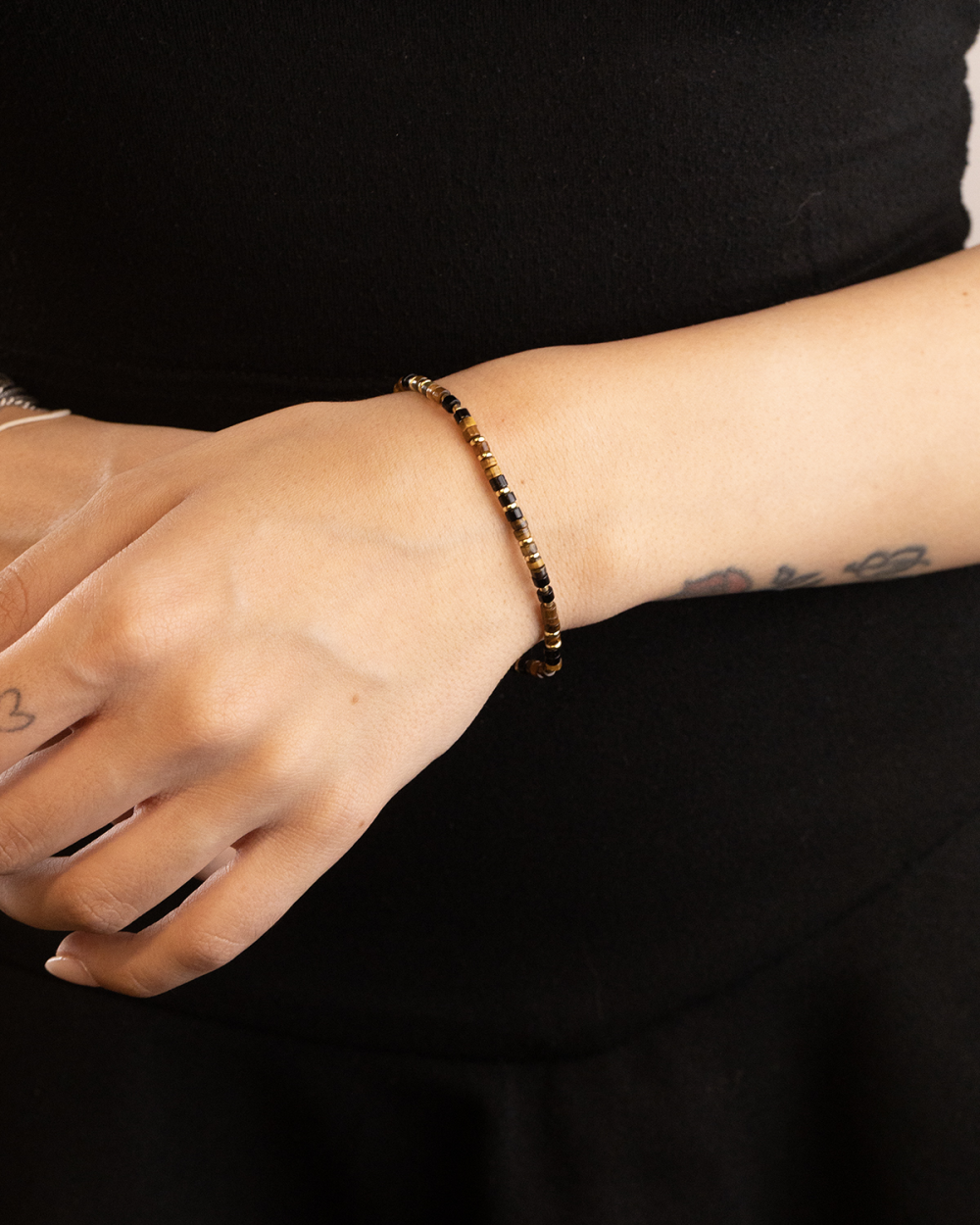 GOLD PLATED MINI BROWN ELEMENTS BRACELET