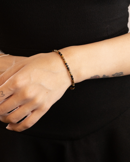 GOLD PLATED MINI BROWN ELEMENTS BRACELET