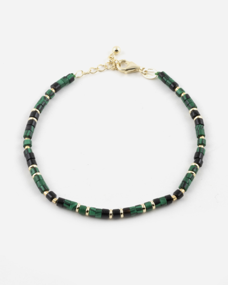 GOLD PLATED MINI GREEN ELEMENTS BRACELET