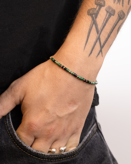 GOLD PLATED MINI GREEN ELEMENTS BRACELET