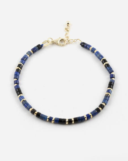 GOLD PLATED MINI BLUE ELEMENTS BRACELET