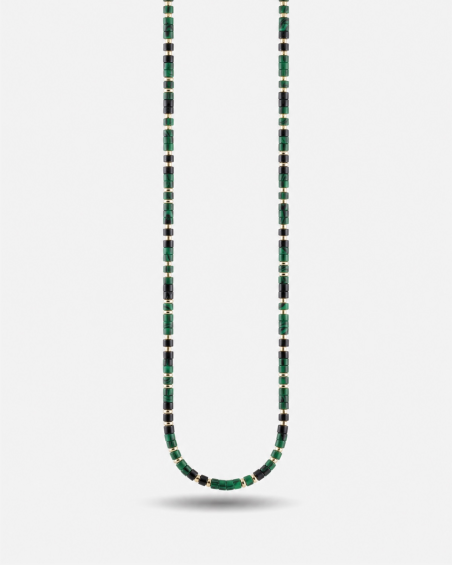 GOLD PLATED MINI GREEN ELEMENTS NECKLACE