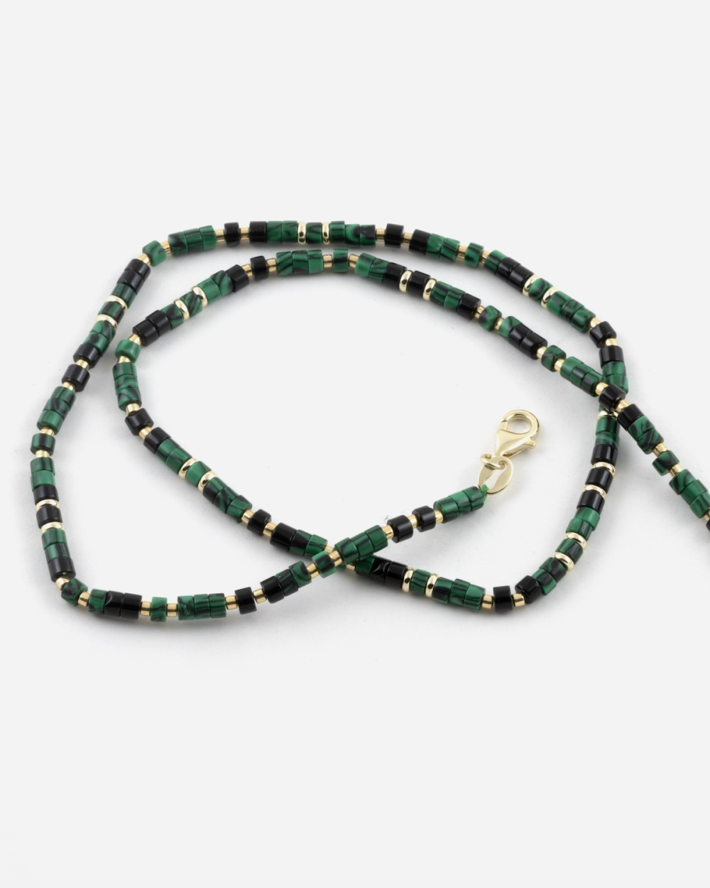 GOLD PLATED MINI GREEN ELEMENTS NECKLACE