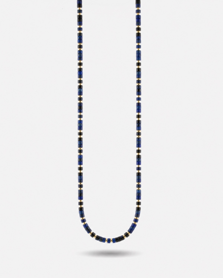 GOLD PLATED MINI BLUE ELEMENTS NECKLACE