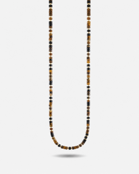 GOLD PLATED MINI BROWN ELEMENTS NECKLACE