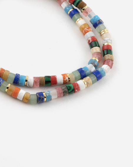 GOLD PLATED MINI MULTICOLOR ELEMENTS NECKLACE