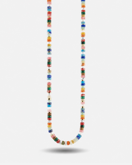 GOLD PLATED MINI MULTICOLOR ELEMENTS NECKLACE
