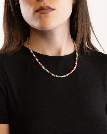 GOLD PLATED MINI MULTICOLOR ELEMENTS NECKLACE